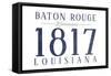 Baton Rouge, Louisiana - Established Date (Blue)-Lantern Press-Framed Stretched Canvas