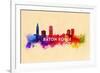 Baton Rouge, Louisiana - Skyline Abstract-Lantern Press-Framed Art Print