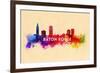 Baton Rouge, Louisiana - Skyline Abstract-Lantern Press-Framed Art Print