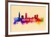 Baton Rouge, Louisiana - Skyline Abstract-Lantern Press-Framed Art Print