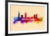 Baton Rouge, Louisiana - Skyline Abstract-Lantern Press-Framed Premium Giclee Print