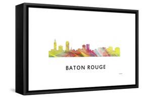 Baton Rouge Louisiana Skyline-Marlene Watson-Framed Stretched Canvas