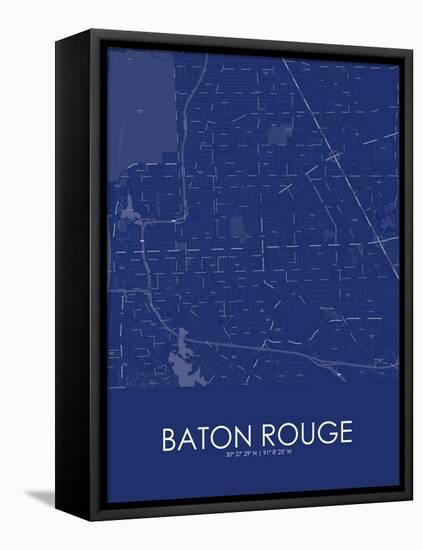 Baton Rouge, United States of America Blue Map-null-Framed Stretched Canvas