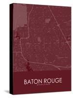 Baton Rouge, United States of America Red Map-null-Stretched Canvas