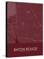 Baton Rouge, United States of America Red Map-null-Stretched Canvas