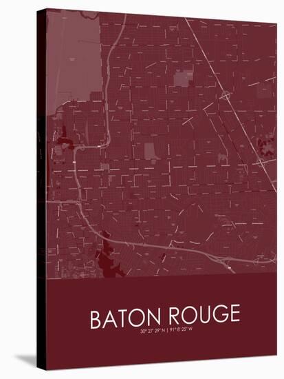 Baton Rouge, United States of America Red Map-null-Stretched Canvas