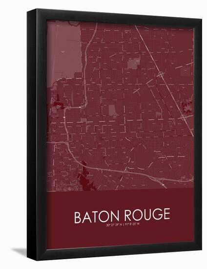 Baton Rouge, United States of America Red Map-null-Framed Poster