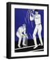 Batsman Plays a Stroke in Front of the Wicketkeeper-Stanley R. Miller-Framed Art Print