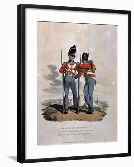 Battalion Infantry 6th Regiment and 23rd (Or Royal Welsh) Fusiliers, from 'Costumes of the Army…-Charles Hamilton Smith-Framed Giclee Print