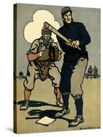 Batter and Catcher, 1902-Edward Penfield-Stretched Canvas