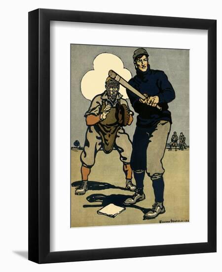 Batter and Catcher, 1902-Edward Penfield-Framed Giclee Print