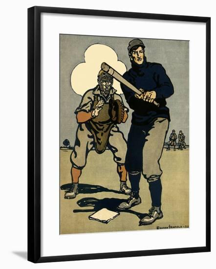 Batter and Catcher, 1902-Edward Penfield-Framed Giclee Print