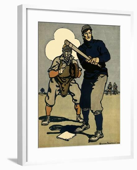 Batter and Catcher, 1902-Edward Penfield-Framed Giclee Print