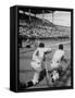 Batter Getting Ready for Pitch While Other Players are Waiting their Turn to Bat-Allan Grant-Framed Stretched Canvas