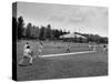 Batter Up, Ball in Play During a Game of Cricket-Peter Stackpole-Stretched Canvas