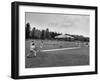 Batter Up, Ball in Play During a Game of Cricket-Peter Stackpole-Framed Photographic Print