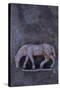 Battered Lead Model of Grazing Horse Lying on Tarnished Metal-Den Reader-Stretched Canvas