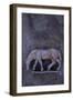 Battered Lead Model of Grazing Horse Lying on Tarnished Metal-Den Reader-Framed Photographic Print