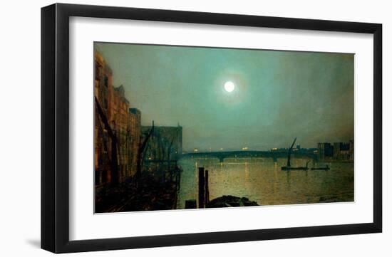 Battersea Bridge at Night-John Atkinson Grimshaw-Framed Giclee Print