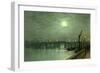 Battersea Bridge by Moonlight-John Atkinson Grimshaw-Framed Giclee Print