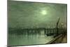 Battersea Bridge by Moonlight-John Atkinson Grimshaw-Mounted Giclee Print