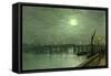 Battersea Bridge by Moonlight-John Atkinson Grimshaw-Framed Stretched Canvas