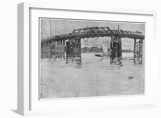 Battersea Bridge, London, 19th Century-James Abbott McNeill Whistler-Framed Giclee Print