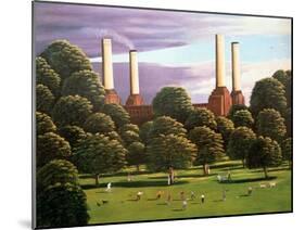 Battersea Power Station, 1982-Liz Wright-Mounted Giclee Print