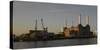 Battersea Power Station at Dawn, with Cranes and Buildings-Richard Bryant-Stretched Canvas