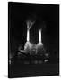 Battersea Power Station Floodlit at Night, 1951-null-Stretched Canvas