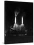 Battersea Power Station Floodlit at Night, 1951-null-Stretched Canvas