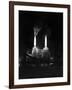 Battersea Power Station Floodlit at Night, 1951-null-Framed Photographic Print