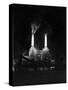 Battersea Power Station Floodlit at Night, 1951-null-Stretched Canvas