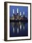 Battersea Power Station in London at Dusk with the Thames in the Foreground, London, England-David Bank-Framed Photographic Print