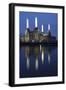 Battersea Power Station in London at Dusk with the Thames in the Foreground, London, England-David Bank-Framed Photographic Print