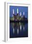 Battersea Power Station in London at Dusk with the Thames in the Foreground, London, England-David Bank-Framed Photographic Print