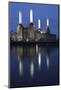 Battersea Power Station in London at Dusk with the Thames in the Foreground, London, England-David Bank-Mounted Photographic Print