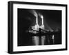 Battersea Power Station Lit up at Night, 1951-null-Framed Premium Photographic Print