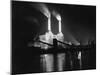 Battersea Power Station Lit up at Night, 1951-null-Mounted Premium Photographic Print
