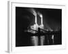 Battersea Power Station Lit up at Night, 1951-null-Framed Photographic Print