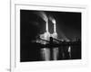 Battersea Power Station Lit up at Night, 1951-null-Framed Photographic Print