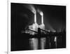 Battersea Power Station Lit up at Night, 1951-null-Framed Photographic Print