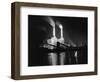 Battersea Power Station Lit up at Night, 1951-null-Framed Photographic Print