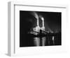 Battersea Power Station Lit up at Night, 1951-null-Framed Photographic Print