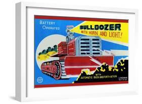 Battery Operated Bulldozer with Horn and Light-null-Framed Art Print