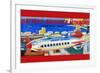 Battery Operated Monorail "Rocket Ship"-null-Framed Premium Giclee Print