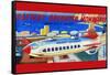 Battery Operated Monorail "Rocket Ship"-null-Framed Stretched Canvas