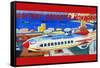 Battery Operated Monorail "Rocket Ship"-null-Framed Stretched Canvas