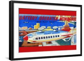 Battery Operated Monorail "Rocket Ship"-null-Framed Art Print