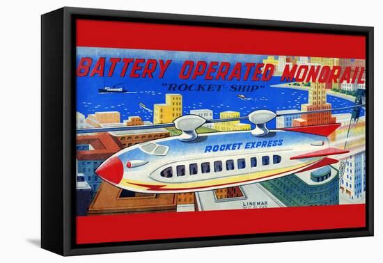 Battery Operated Monorail "Rocket Ship"-null-Framed Stretched Canvas